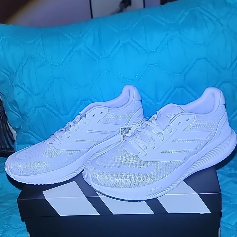 New adidas Runfalcon 5 Men's Running Sneakers 'Triple White' (IH7757) Size‎ 8.5